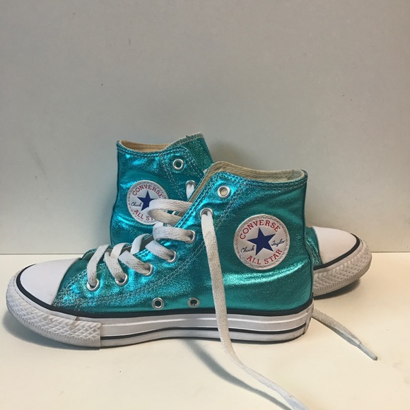 metallic blue converse